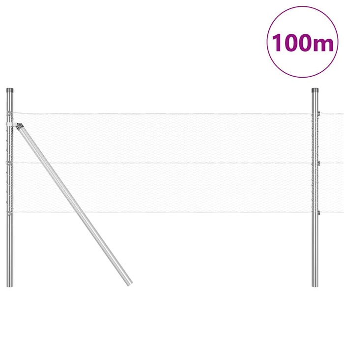 Îngrădire cu stâlpi Argintiu 0.8 x 100 m otel acoperit cu PVC - WALTI WALTI