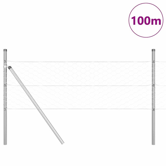 Îngrădire cu stâlpi Argintiu 0.8 x 100 m otel acoperit cu PVC - WALTI WALTI