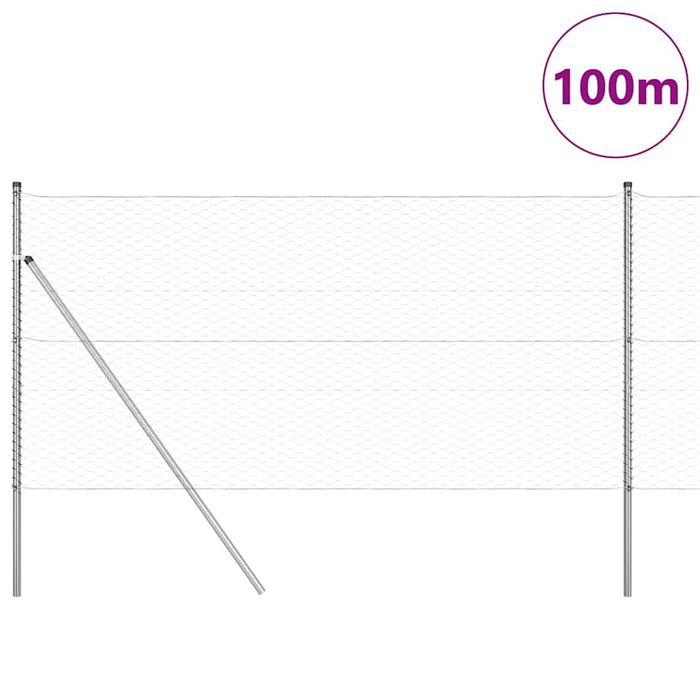 Îngrădire cu stâlpi Argintiu 1.2 x 100 m otel acoperit cu PVC - WALTI WALTI