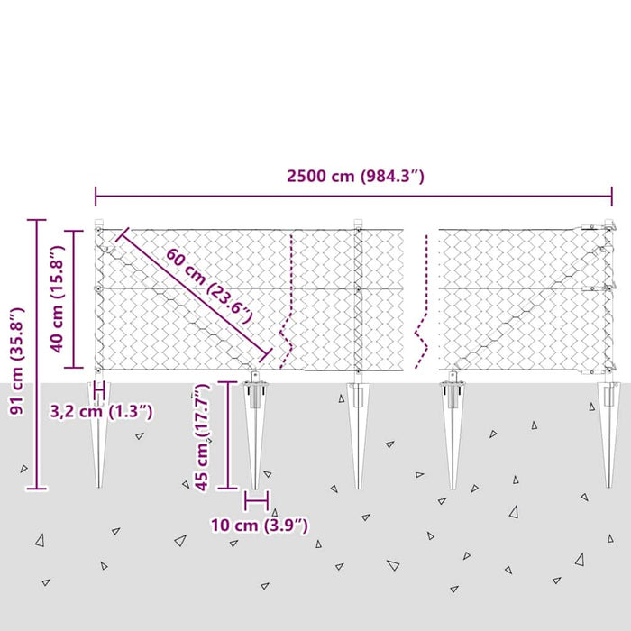Stâlp de gard. Gri - WALTI WALTI