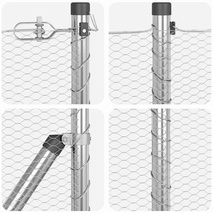 Gard hexagonal cu stâlp 10 x 0,5 m Oțel Galvanizat Argintiu WALTI