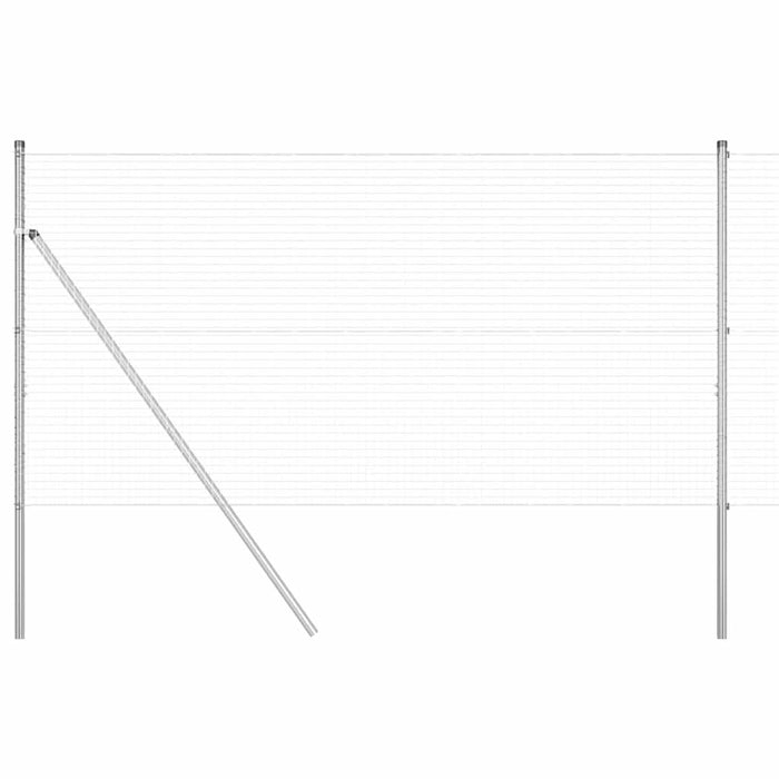 Îngrădire cu stâlpi Argintiu 1 x 10 m Oțel - WALTI WALTI