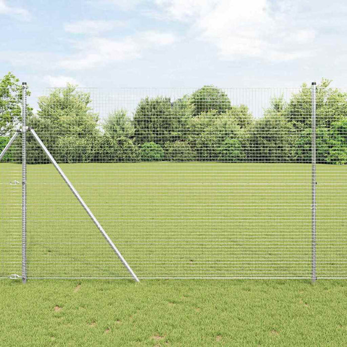 Îngrădire cu stâlpi Argintiu 1.6 x 25 m Oțel - WALTI WALTI