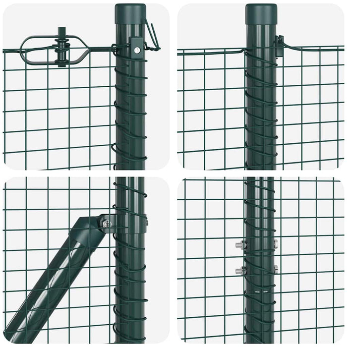 Îngrădire cu stâlpi Verde 1 x 10 m Oțel - WALTI WALTI