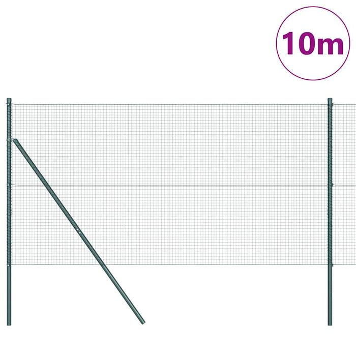 Îngrădire cu stâlpi Verde 1 x 10 m Oțel - WALTI WALTI