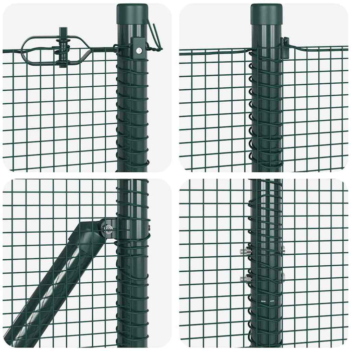 Îngrădire cu stâlpi Verde 1.4 x 10 m Oțel - WALTI WALTI
