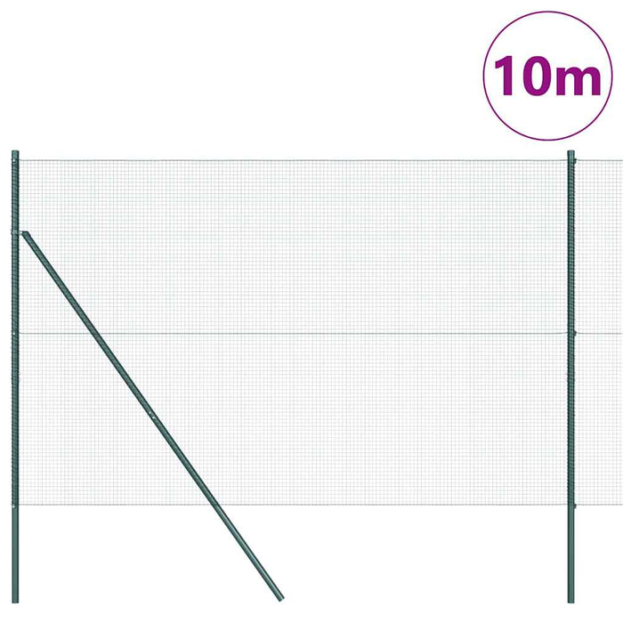 Gard din sârmă sudată cu 7 stâlpi Verde 1.6x10 m Oțel - WALTI WALTI