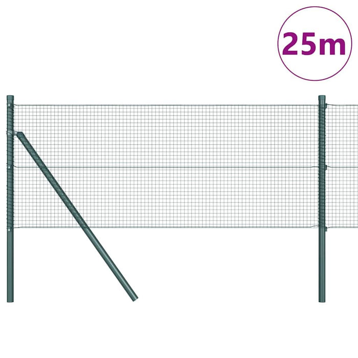 Îngrădire cu stâlpi Verde 0.4 x 25 m Oțel - WALTI WALTI