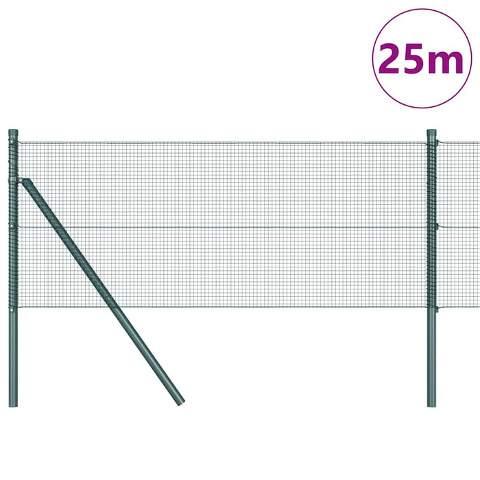 Îngrădire cu stâlpi Verde 0.8 x 25 m Oțel - WALTI WALTI