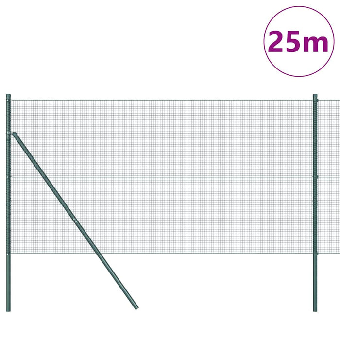 Îngrădire cu stâlpi Verde 1.2 x 25 m Oțel - WALTI WALTI