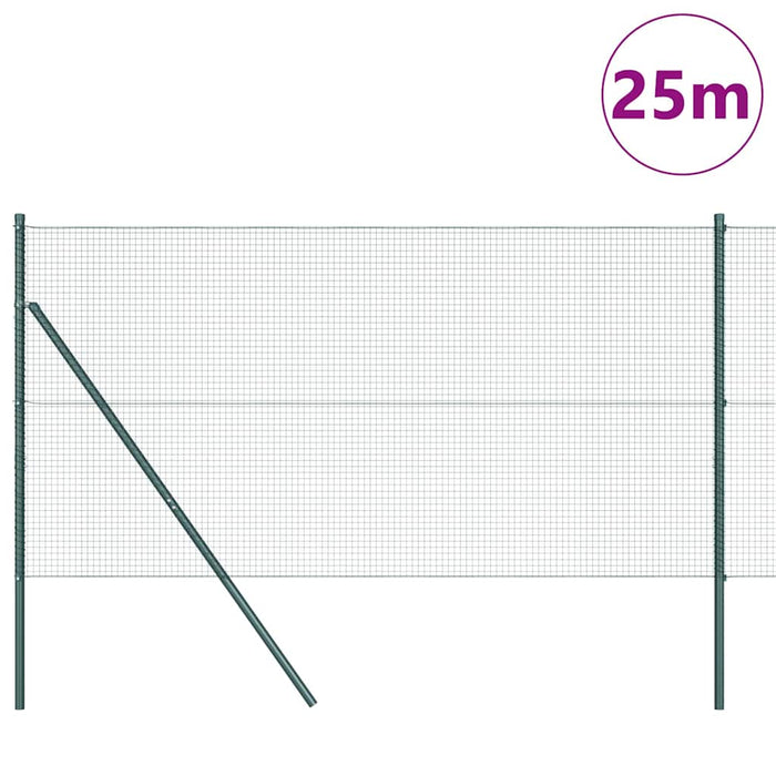 Îngrădire cu stâlpi Verde 1.4 x 25 m Oțel - WALTI WALTI