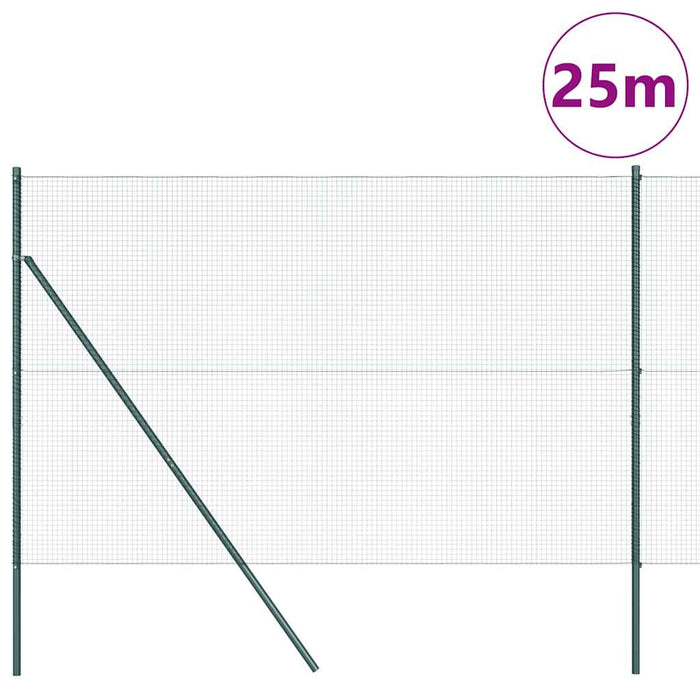 Îngrădire cu stâlpi Verde 1.5 x 25 m Oțel - WALTI WALTI