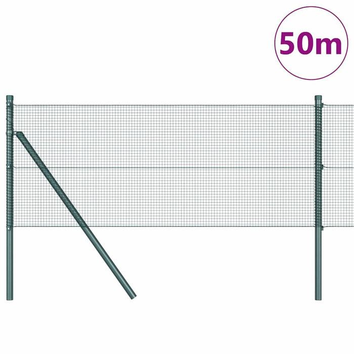 Îngrădire cu stâlpi Verde 0.4 x 50 m Oțel - WALTI WALTI