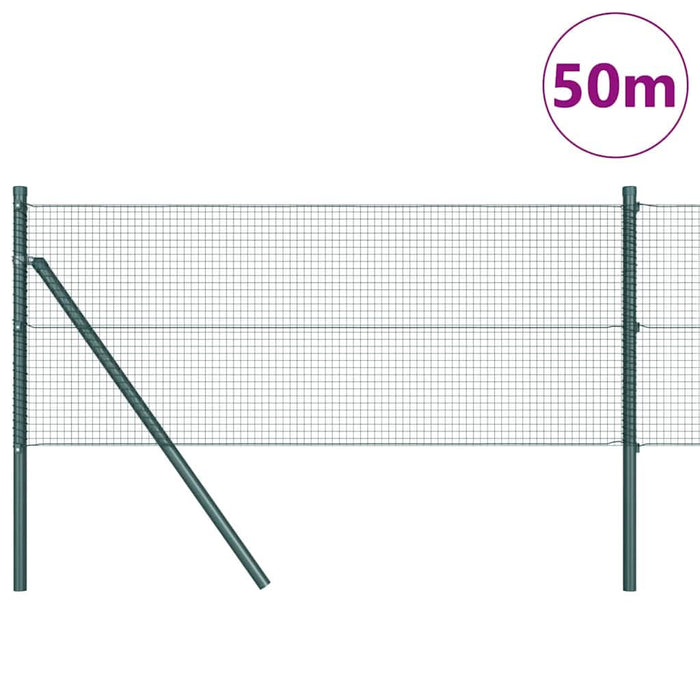 Îngrădire cu stâlpi Verde 0.5 x 50 m Oțel - WALTI WALTI