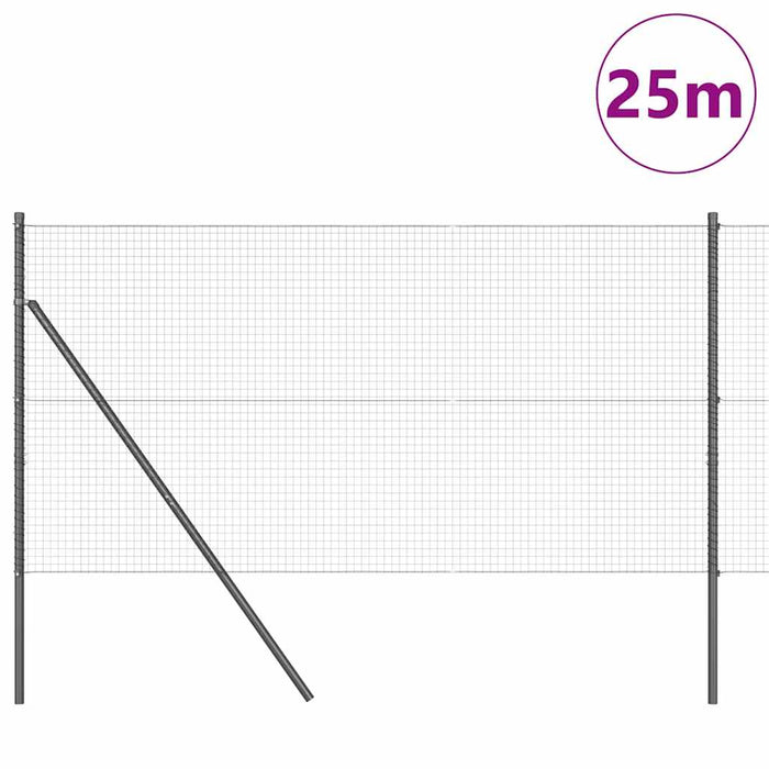 Stâlp de gard. Gri 25 x 1 m ( plasă de 25 x 25 mm) Oțel WALTI