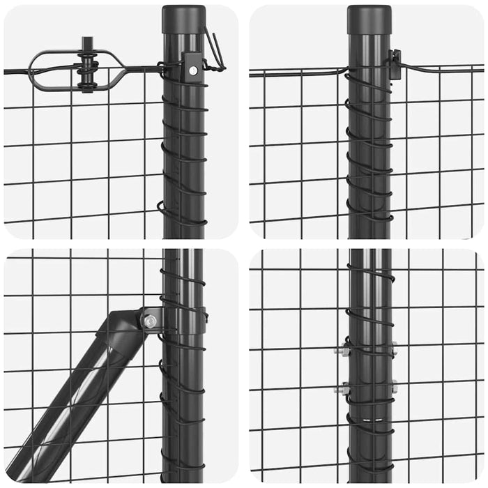Gard de Sârmă Sudată pentru Fixare în Pământ 25 x 1,6 m Gri WALTI
