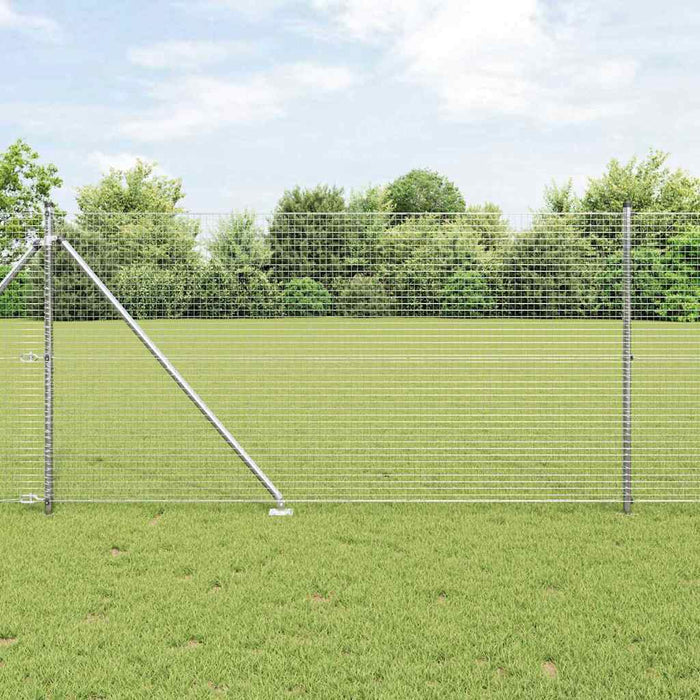 Stâlp de gard. Argintiu 10 x 0,8 m (plasă 25 x 25 mm) Oțel - WALTI WALTI