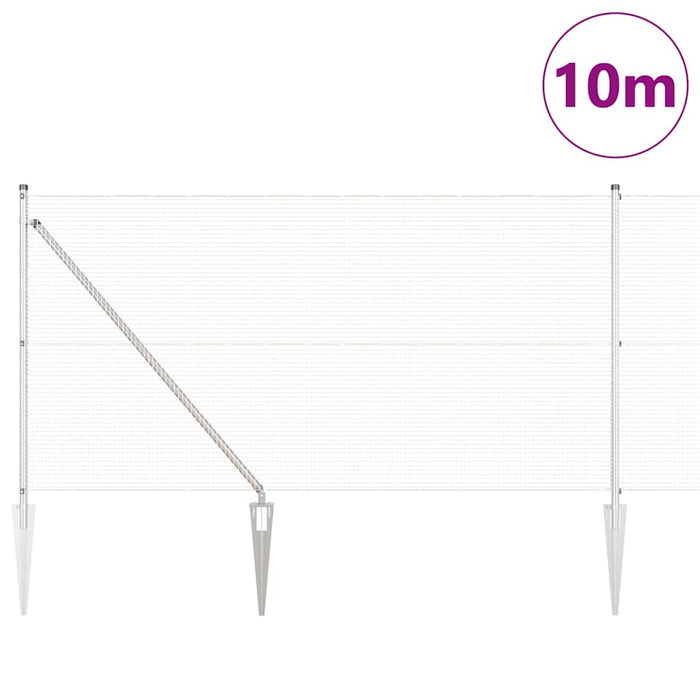 Stâlp de gard. Argintiu 10 x 1 m (plasă de 16 x 16 mm) Oțel - WALTI WALTI
