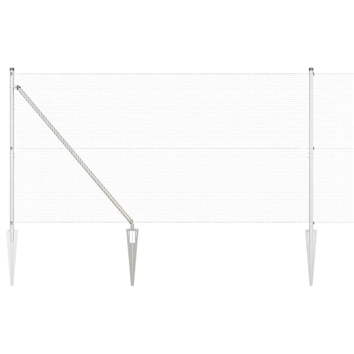 Stâlp de gard. Argintiu 10 x 1,4 m (plasă 16 x 16 mm) Oțel - WALTI WALTI