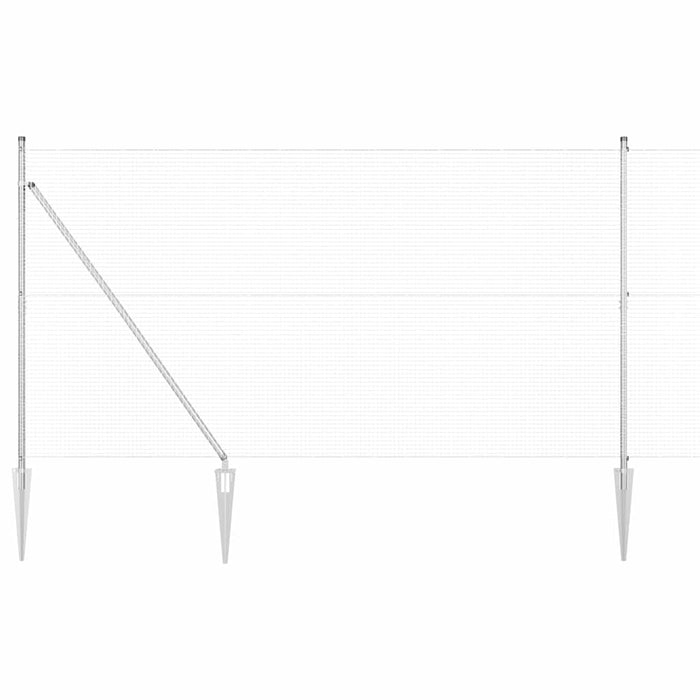 Stâlp de gard. Argintiu 10 x 1,5 m (plasă 19 x 19 mm) Oțel - WALTI WALTI