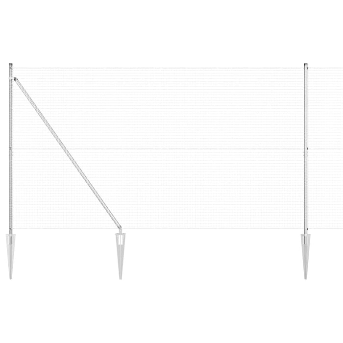 Stâlp de gard. Argintiu 10 x 1,5 m (plasă de 25 x 25 mm) Oțel - WALTI WALTI