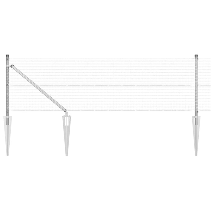 Stâlp de gard. Argintiu 25 x 0,4 m (plasă 16 x 16 mm) Oțel - WALTI WALTI