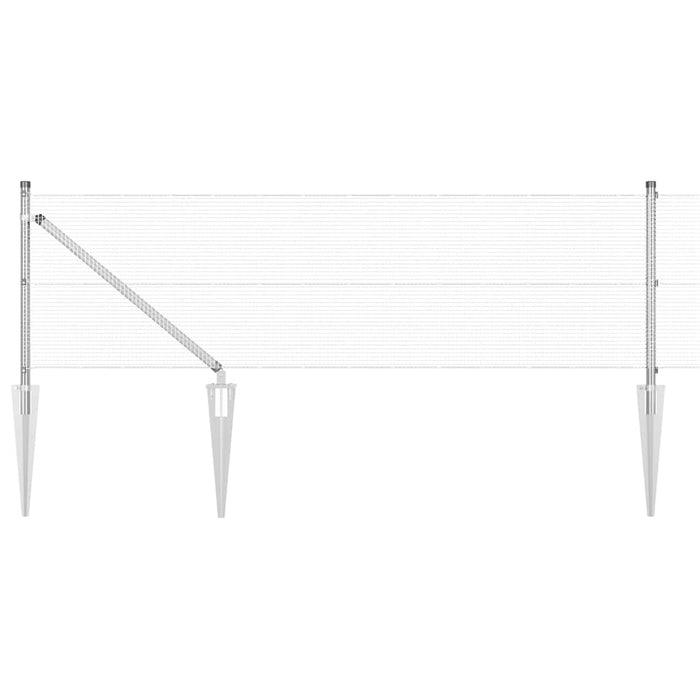 Stâlp de gard. Argintiu 25 x 0,6 m (plasă de 12 x 12 mm) Oțel - WALTI WALTI