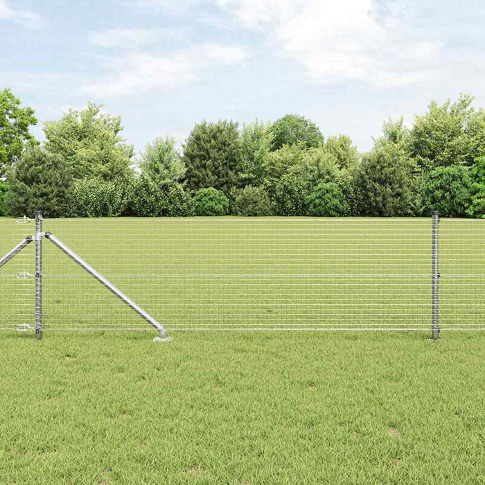 Stâlp de gard. Argintiu 25 x 0,8 m (plasă de 25 x 25 mm) Oțel - WALTI WALTI