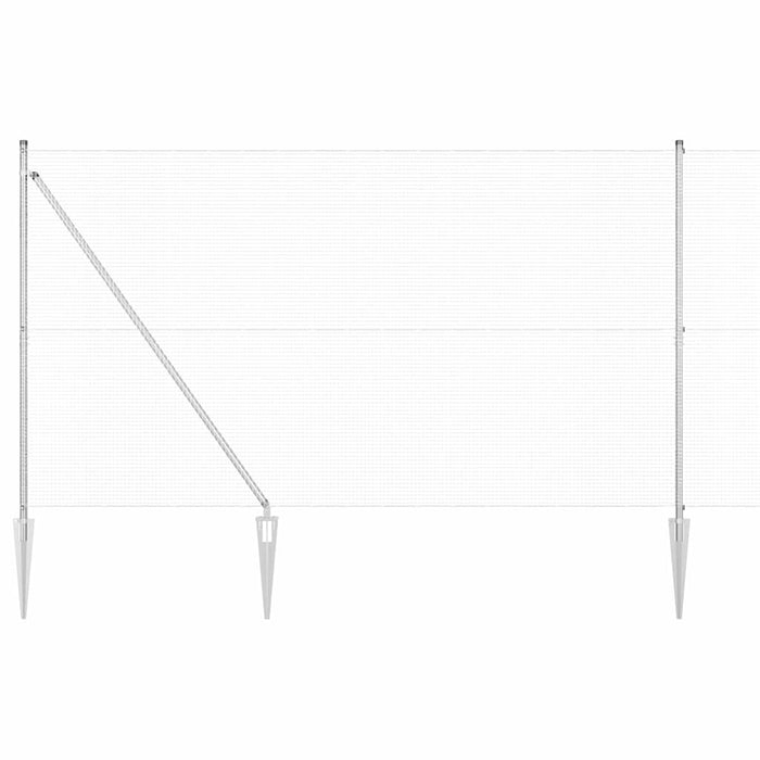Stâlp de gard. Argintiu 25 x 1,6 m (plasă de 16 x 16 mm) Oțel - WALTI WALTI