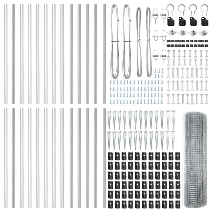 Stâlp de gard. Argintiu 50 x 0,4 m (mesh de 19 x 19 mm) Oțel - WALTI WALTI