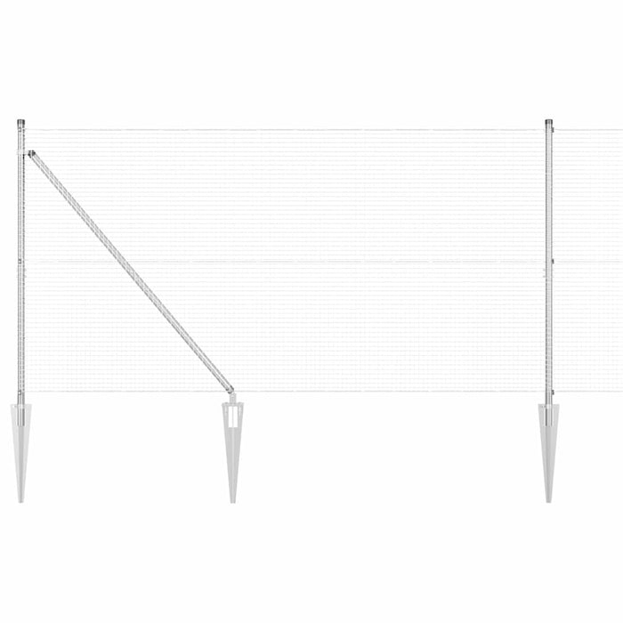 Stâlp de gard. Argintiu 50 x 1,2 m (plasă 19 x 19 mm) Oțel - WALTI WALTI