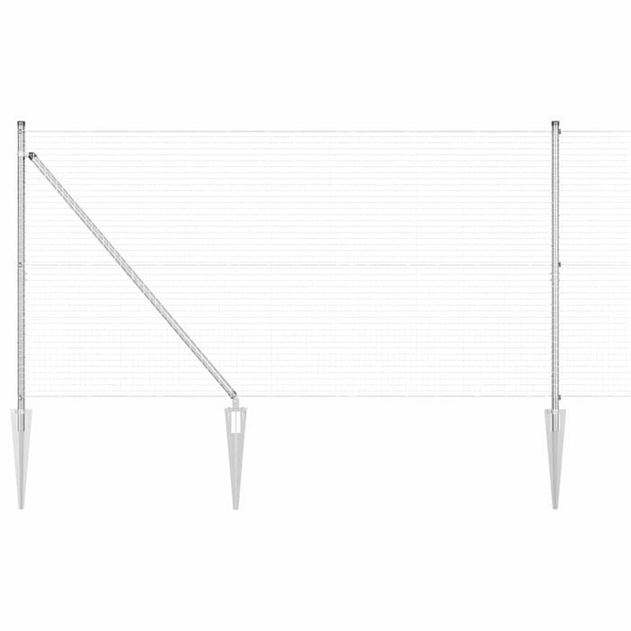Stâlp de gard. Argintiu 50 x 1,2 m (plasă de 25 x 25 mm) Oțel - WALTI WALTI