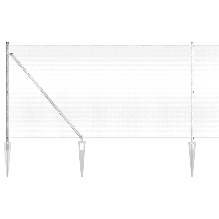 Stâlp de gard. Argintiu 50 x 1,4 m (plasă 12 x 12 mm) Oțel - WALTI WALTI