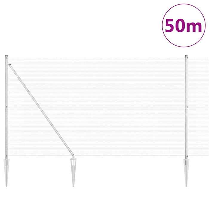 Stâlp de gard. Argintiu 50 x 1,5 m ( plasă 12 x 12 mm) Oțel - WALTI WALTI