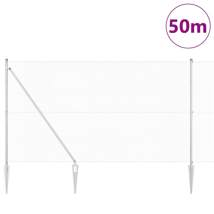 Stâlp de gard. Argintiu 50 x 1,6 m (mesh 16 x 16 mm) Oțel - WALTI WALTI