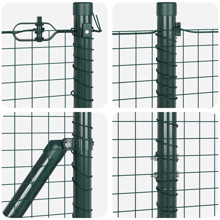 Stâlp de gard. Verde 10 x 1,2 m (25 x 25 mm plasă) Oțel și PVC - WALTI WALTI