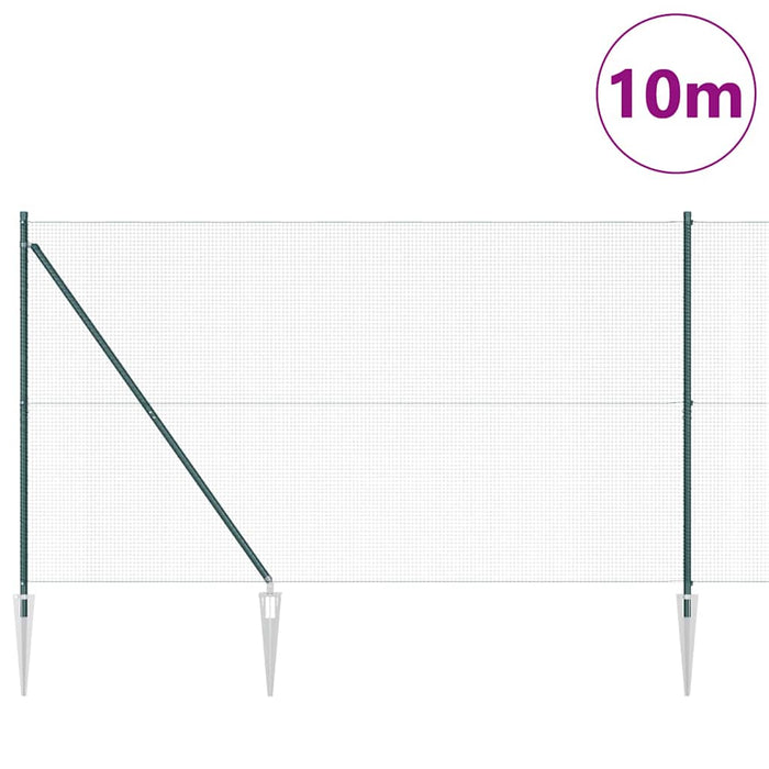 Stâlp de gard. Verde 10 x 1,6 m (plasă 16 x 16 mm) Oțel și PVC - WALTI WALTI