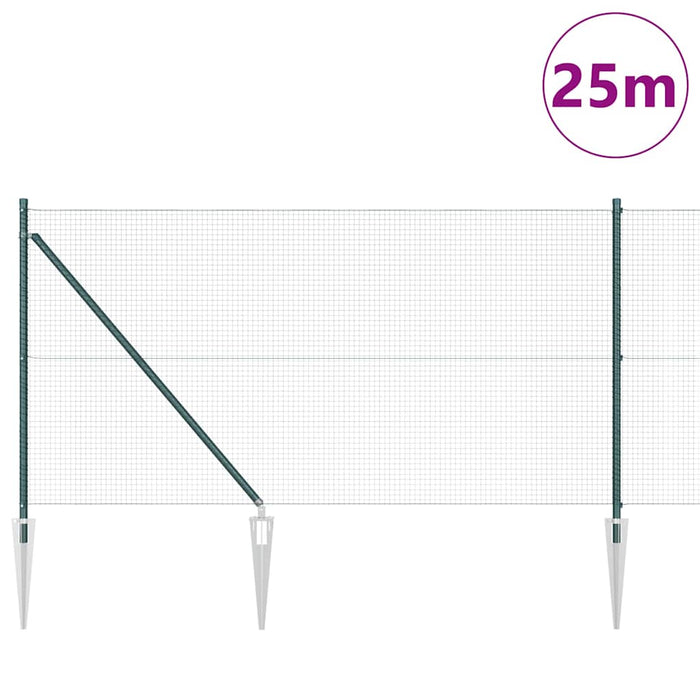 Stâlp de gard. Verde 25 x 1 m (plasă de 19 x 19 mm) Oțel - WALTI WALTI