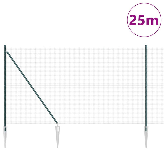 Stâlp de gard. Verde 25 x 1,6 m (25 x 25 mm plasă) Oțel și PVC - WALTI WALTI