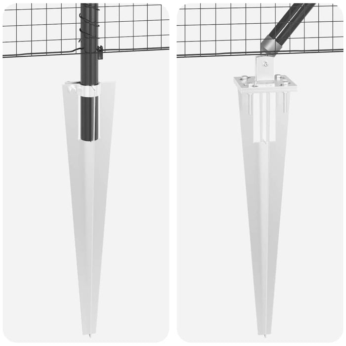 Stâlp de gard. Gri 10 x 0,6 m (plasă 25 x 25 mm) Oțel și PVC - WALTI WALTI