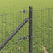 Stâlp de gard. Gri 10 x 0,6 m (plasă 25 x 25 mm) Oțel și PVC - WALTI WALTI