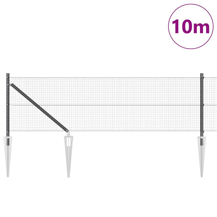Stâlp de gard. Gri 10 x 0,8 m ( plasă de 19 x 19 mm) - WALTI WALTI