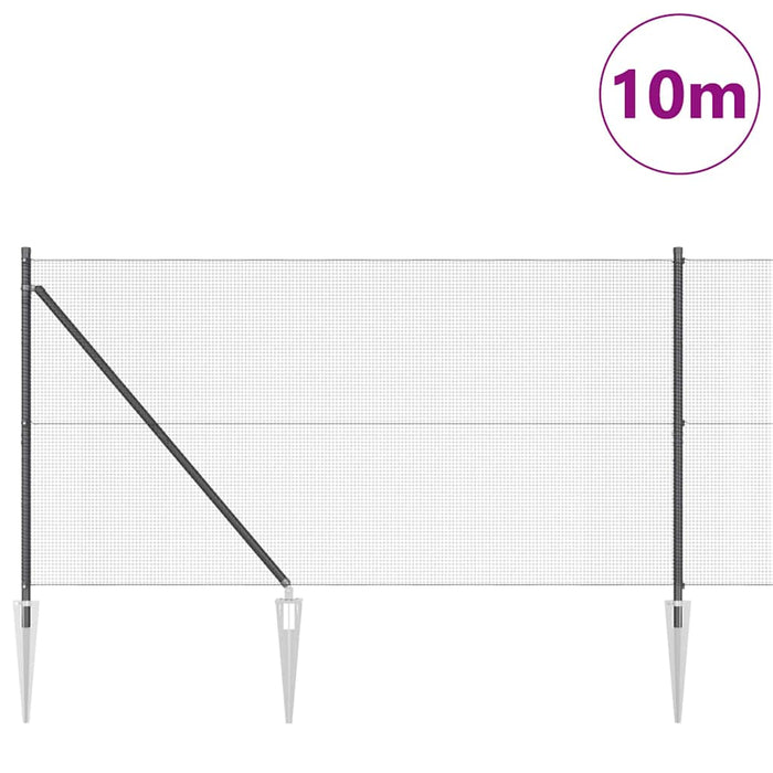 Stâlp de gard. Gri 10 x 1 m (plasă 12 x 12 mm) Oțel - WALTI WALTI