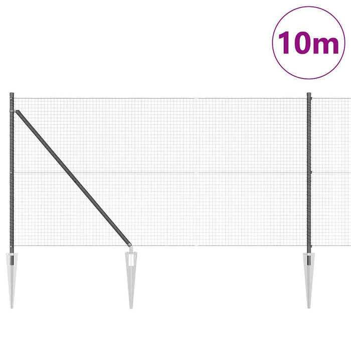 Stâlp de gard. Gri 10 x 1 m (rulou de plasă 25 x 25 mm) Oțel - WALTI WALTI