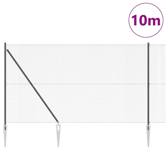Stâlp de gard. Gri 10 x 1,5 m (plasă de 16 x 16 mm) Oțel și PVC - WALTI WALTI