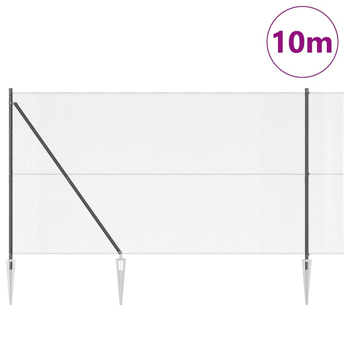 Stâlp de gard. Gri 10 x 1,6 m (plasă de 12 x 12 mm) Oțel și PVC - WALTI WALTI