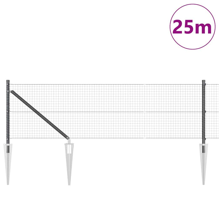 Stâlp de gard. Gri 25 x 0,4 m (plasă cu mesh de 25 x 25 mm) - WALTI WALTI