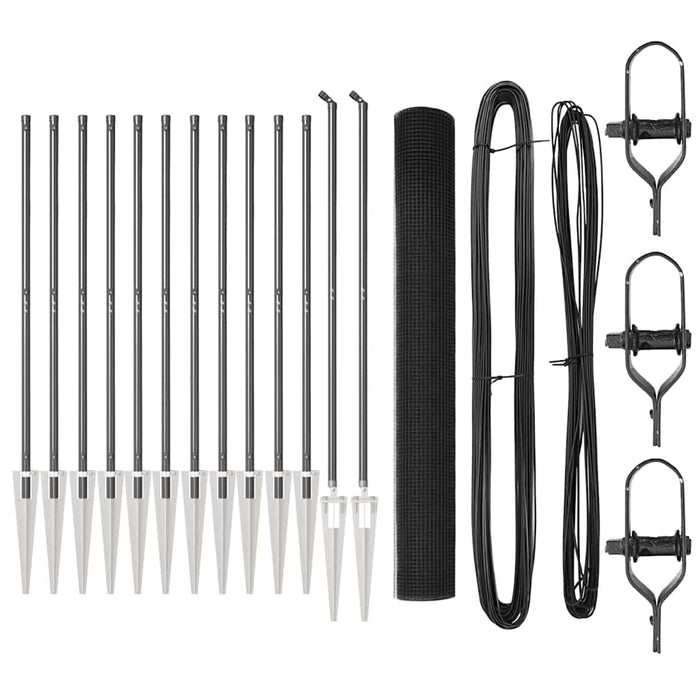 Stâlp de gard. Gri 25 x 1,2 m (plasă de 19 x 19 mm) Oțel și PVC - WALTI WALTI