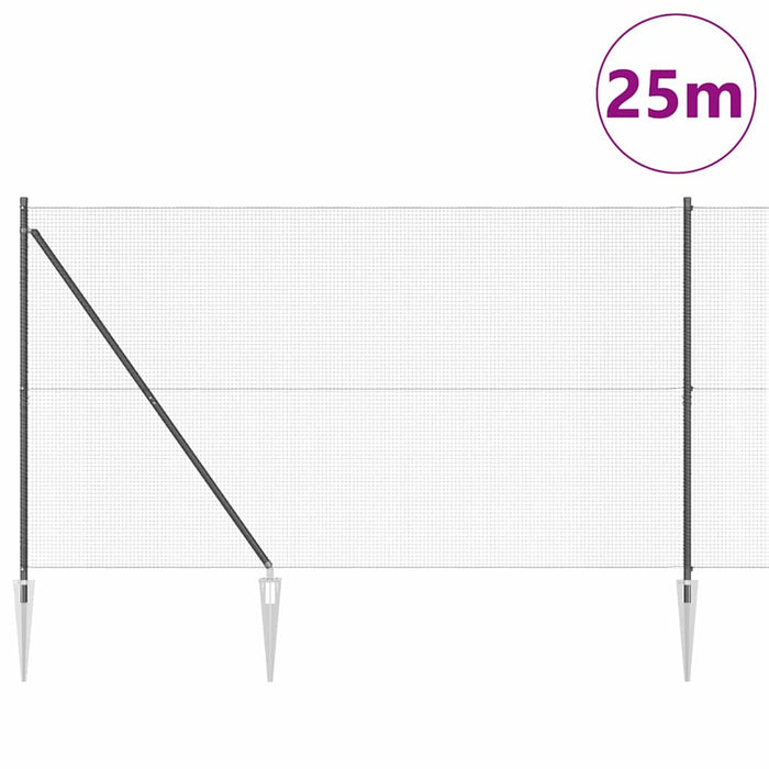 Stâlp de gard. Gri 25 x 1,5 m (rulou plasă 16 x 16 mm) - WALTI WALTI