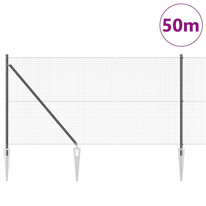 Stâlp de gard. Gri 50 x 1 m (plasă 25 x 25 mm) Oțel și PVC - WALTI WALTI